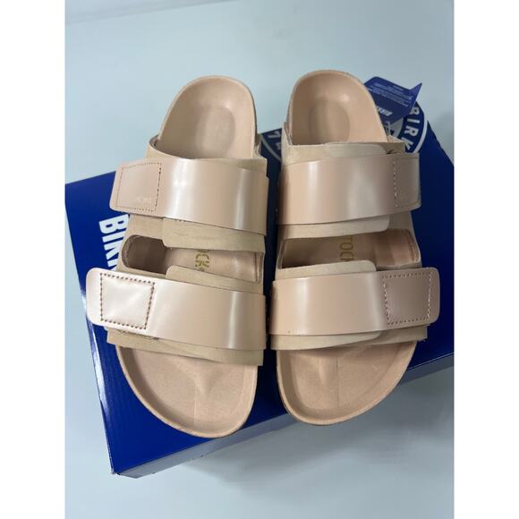 New Birkenstock Uji Nubuck Leather in New Beige Sandal Slip On 39 New with Box - Picture 4 of 10